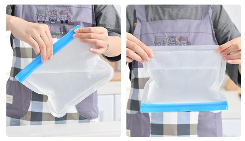 Многоразовый мешок для хранения еды Силиконовый Ziplock герметичный мешок для еды сэндвич/закуски/фрукты продукты на молнии Топ Контейнер Сумки