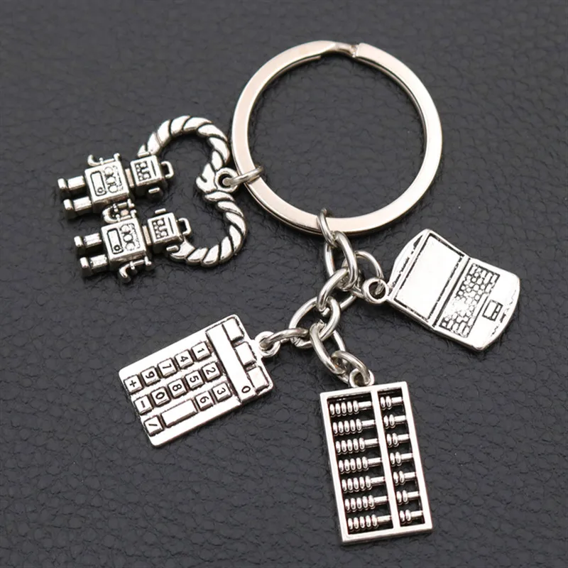 

History Of Human Civilization Keychain Abacus Charm, Calculator Charm, Computer Charm, Artificial Intelligence Robot Keyring