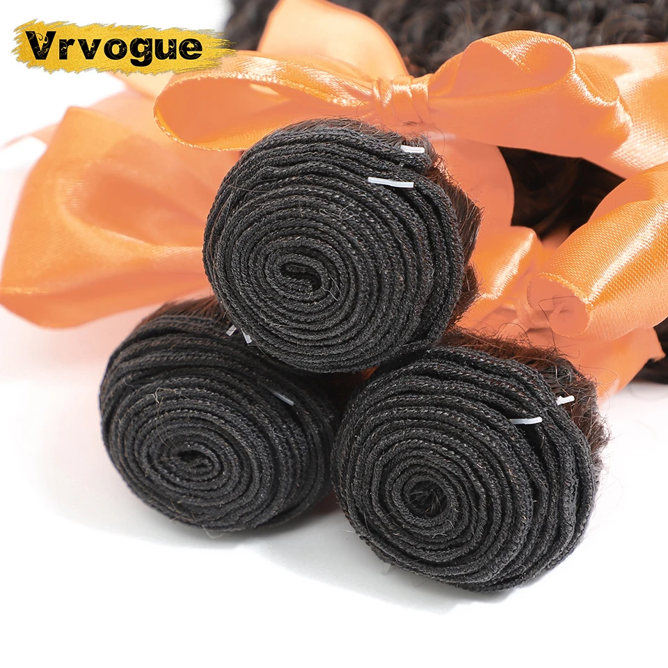 Vrvogue волосы глубокая волна пряди с 360 фронтальной бразильской Remy человеческие