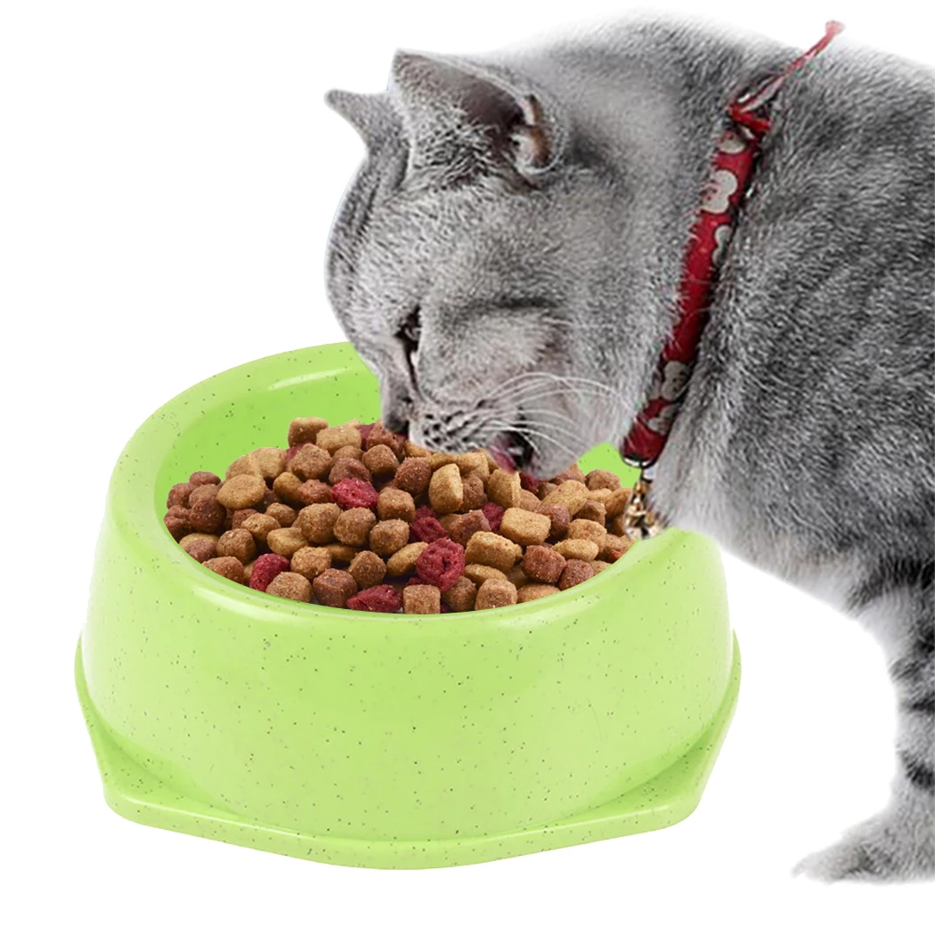 

Plastic Pet Bowl Cat Puppy Feeding Supplies Solid Color Creative Non-Slip Cat Bowl Dog Feeding Durable Multiple Color Option