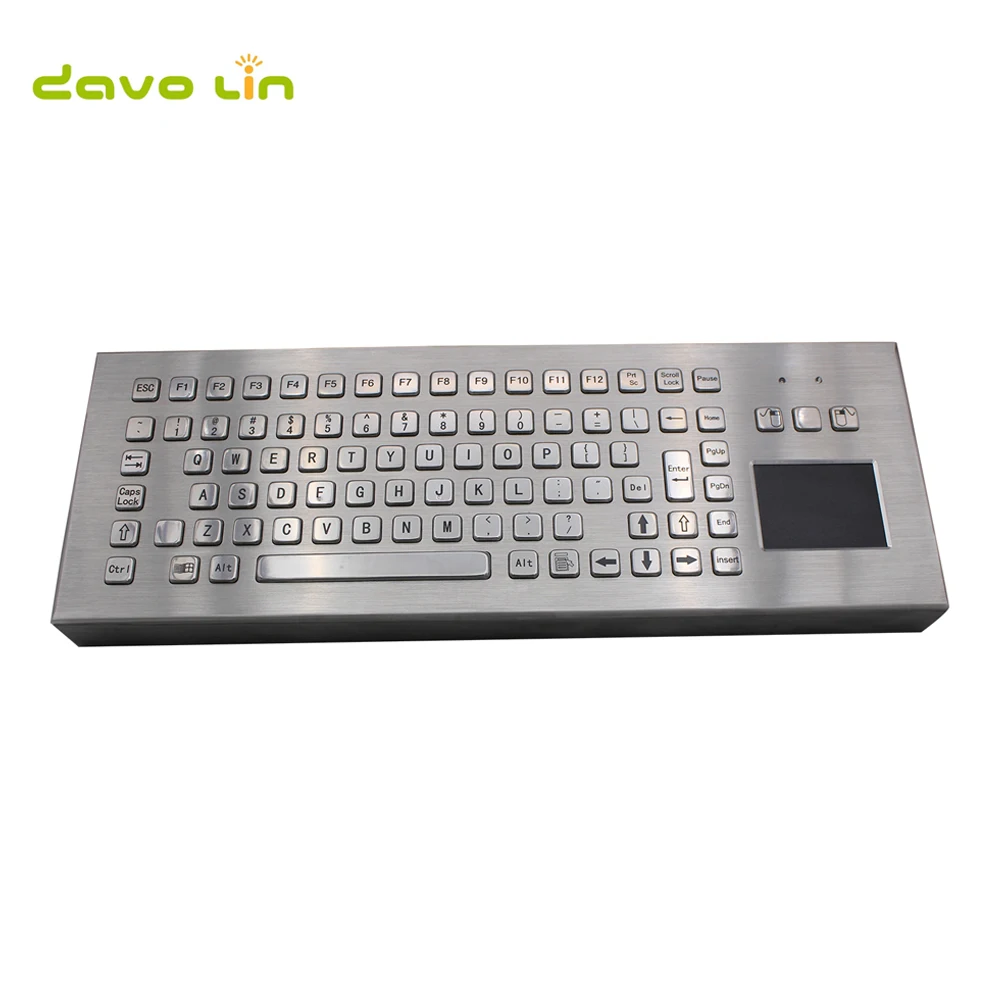 89 клавиш Проводная USB PS2 промышленная металлическая настольная клавиатура из