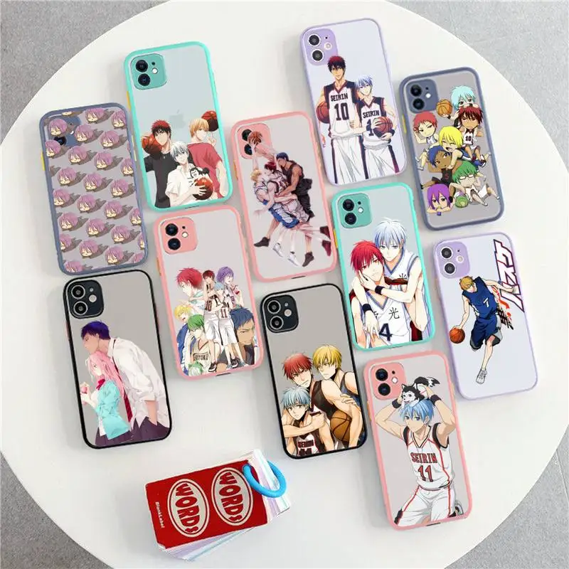 

TOPLBPCS Kuroko No Basket Anime Phone Case for iPhone X XR XS 7 8 Plus 11 12 13 pro MAX 13mini Translucent Matte Shockproof Case