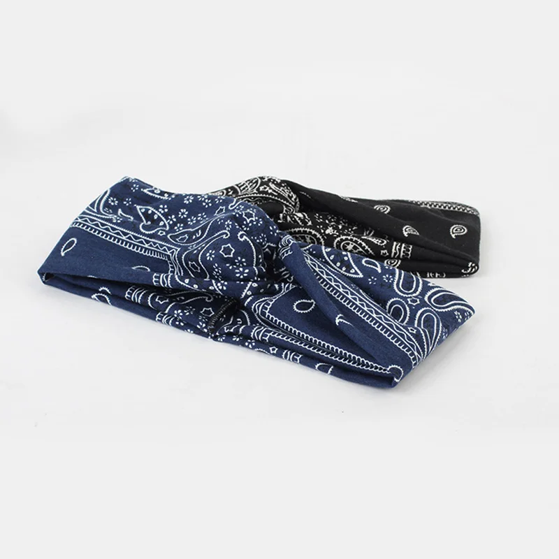 

Cashew Floral Print Twist Head Bands for Women Fashion Ladies Elastic Hair Bands Yoga Turban Headwrap Girls Hair Accessories