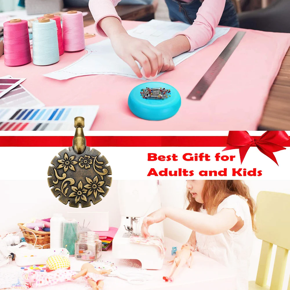 2 шт. Регулируемый наперсток для шитья защита пальца с резак пряжи Кулоны из