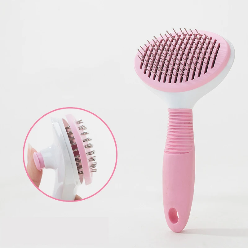 

Pet Comb Self Cleaning Brush Pet Hair Removal Brush Pet Combs Originality Cat Combs Dog Hair Remover Cat Brush Grooming Tools
