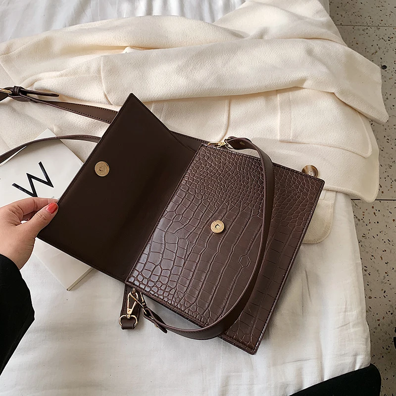 Bolsos Mujer винтажная сумка через плечо из кожи аллигатора для женщин роскошные сумки женские сумки дизайнерские женские сумки через плечо с цепочкой