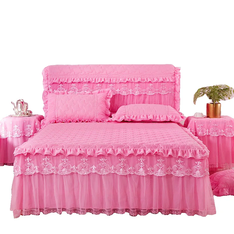 Утолщенная набивка для принцессы Юбка кровать Нескользящая юбка на плоской