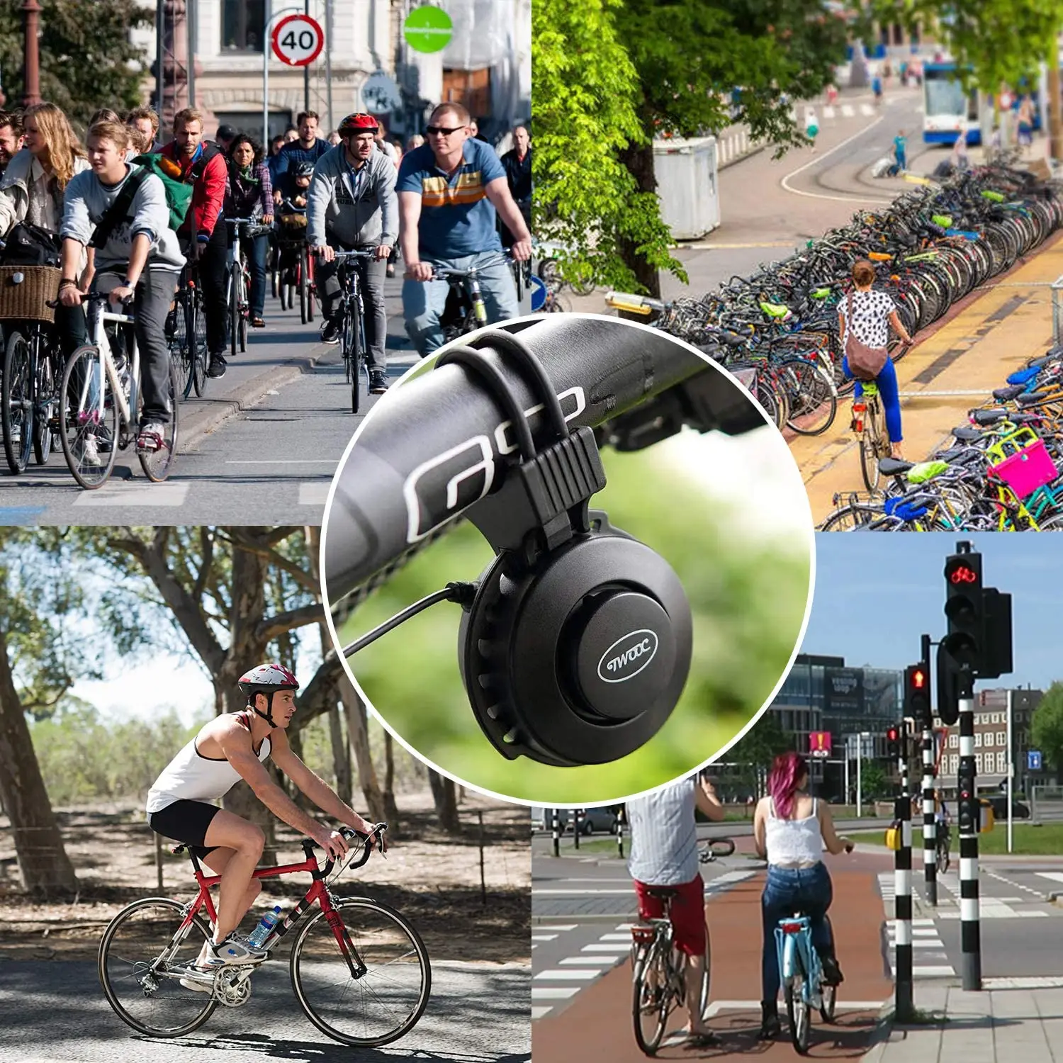 

Bike Bell Charging Speaker USB Recharged Mini Electric Bike Horn 4 Modes Cycling Electric Bicycle Accessories for Scooter, MTB