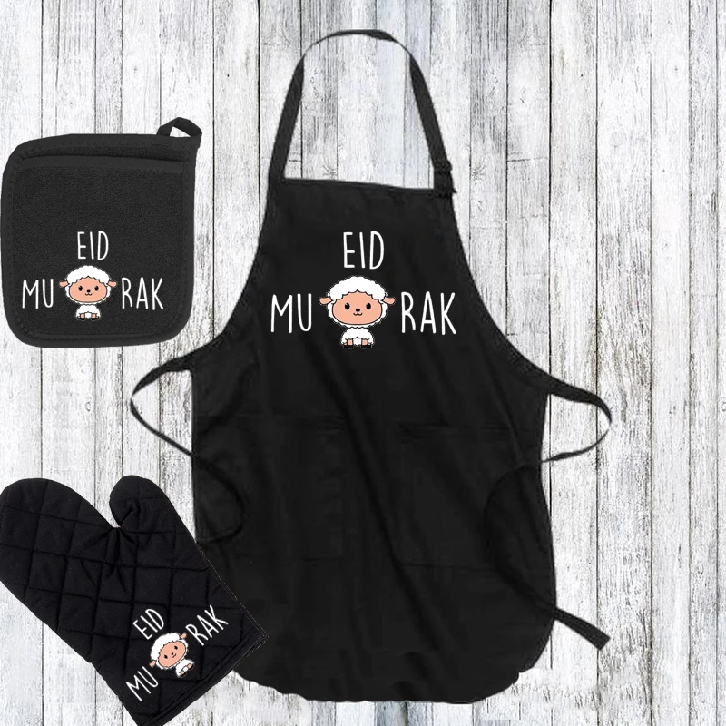

Кухонный Фартук с овечкой Eid Mubarak, митенка, счастливый Рамадан, Al-Adha Iftar Fitr, Мусульманский Исламский кареем, ужин, добро пожаловать, украшение ...