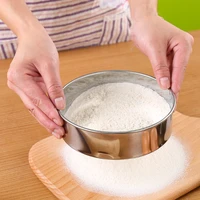 stainless steel flour sieve baking tool kitchen super fine round flour sugar powder sieve colander