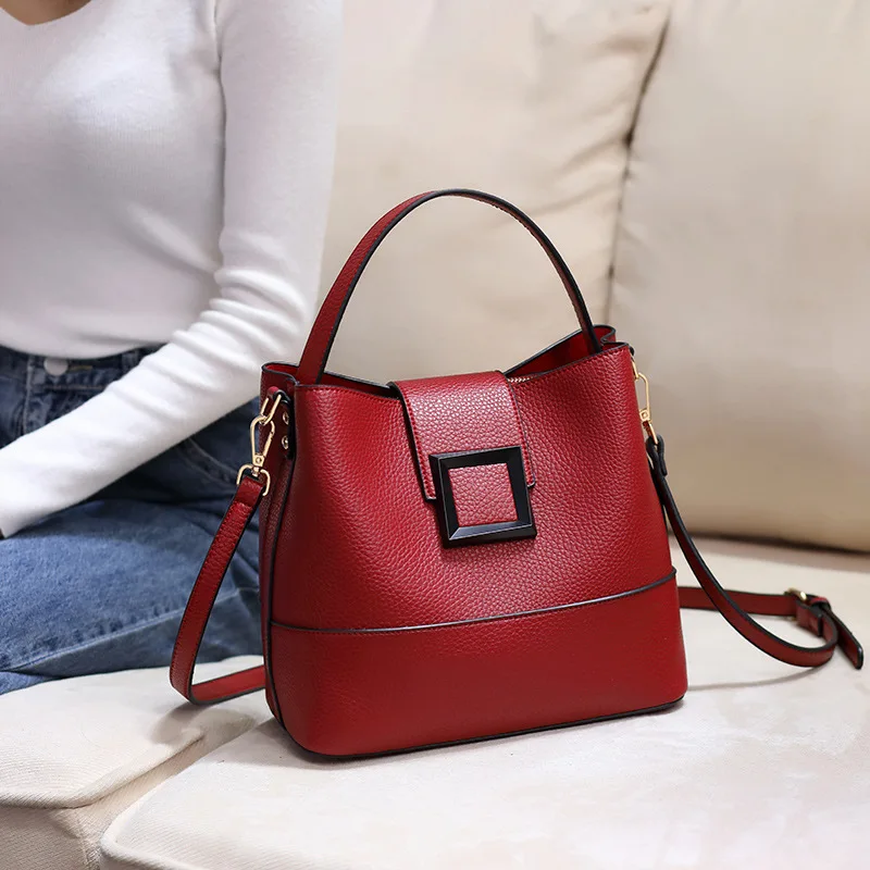 Женская сумка через плечо модная Стильная вместительная переносная сумка-ведро