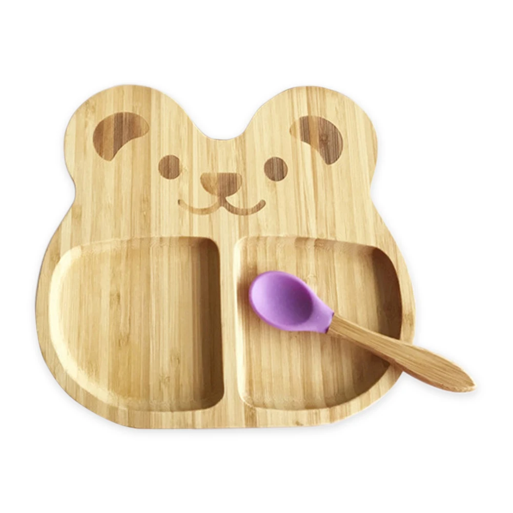 

Детская обеденная тарелка с мультяшным медведем, рандомный набор, Детская миска для кормления, ложка, Детские антиосенние блюда для малышей...