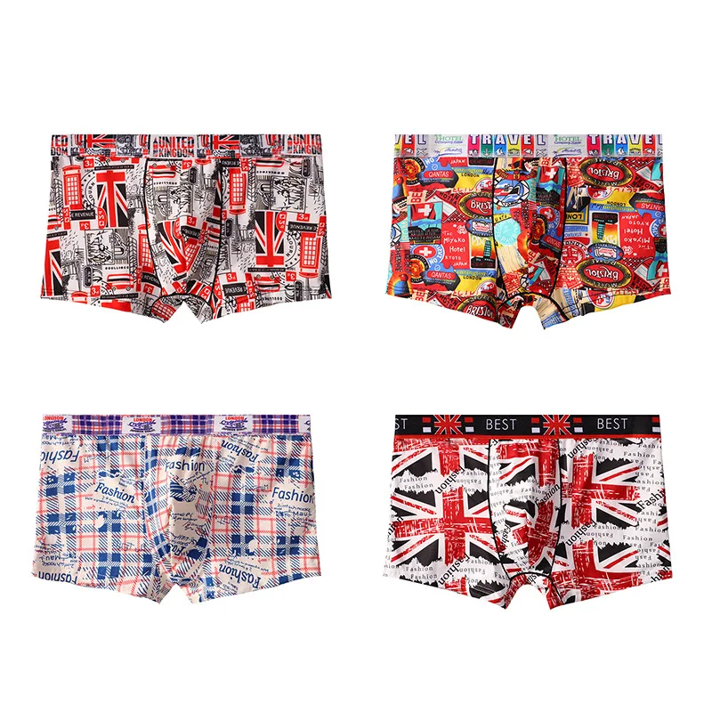 4pcs / Mens Underwear Shorts Boxer Shorts Mens Sexy Underwear High Quaity Men's Underwear Pure Cotton Breathabe Boxer Shorts
