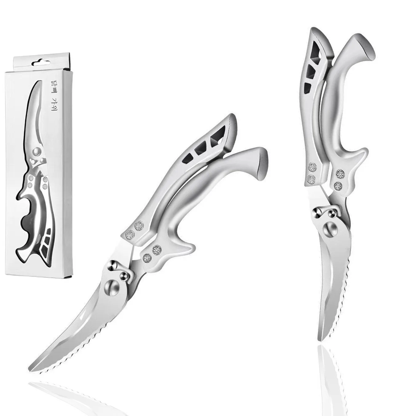 Chicken Bone Kitchen Scissors Shears Duck Fish Cutter 4Cr13 Stainless Steel Scale Clean Cook Knife | Дом и сад