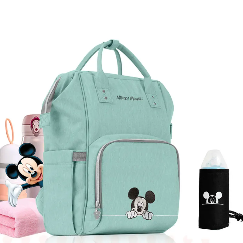 with usb Сумка для подгузников disney, рюкзаки, сумка для мам, большая вместительность, дорожные сумки, Детская сумка, USB сумка для бутылочек, изоляционные сумки - Цвет: with usb