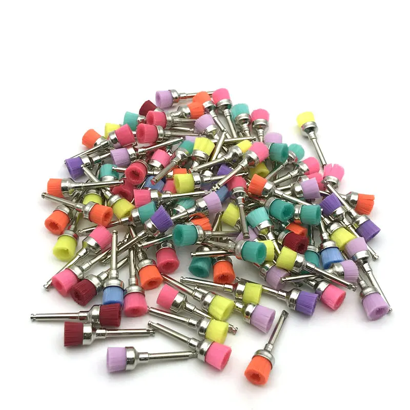 100 шт./кор. одноразовое устройство для полировки зубов зубные щетки с ворсинками