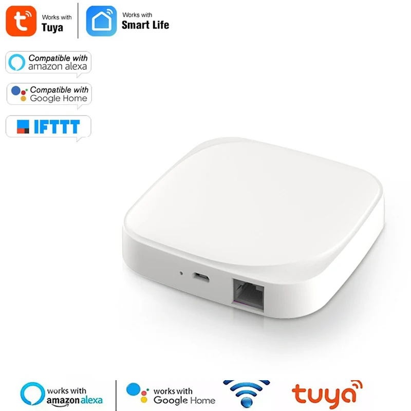 

Умный шлюз Tuya ZigBee, хаб для умного дома, мост Smart Life, Беспроводное дистанционное управление через приложение, работает с Alexa Google Home