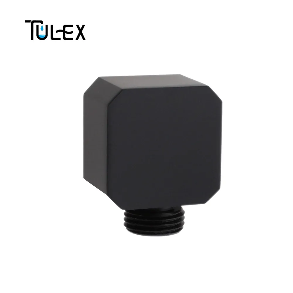 TULEX черная насадка для душа, аксессуары для ванной комнаты, октогональная ванная комната, настенный соединитель, кронштейн для ванной комнаты, локоть трубы