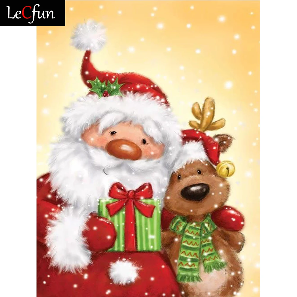 

LeCfun Рождественский Санта и рейнде 5D полный набор для алмазной краски Стразы искусство крафт краска с бусинами Искусство ремесло Домашний д...