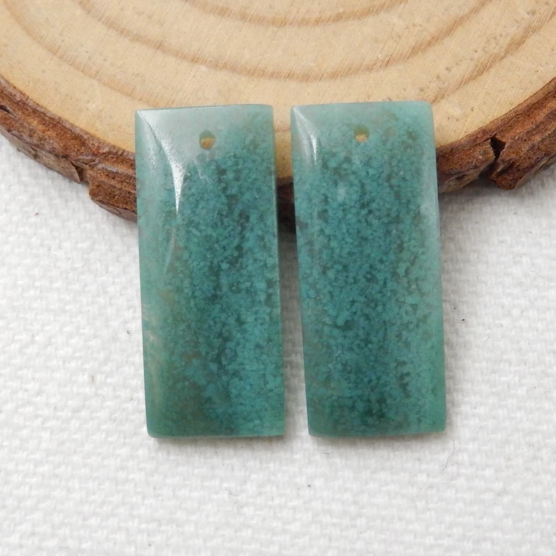 Новый! Натуральный камень с Мохом агат прямоугольные драгоценные камни серьги
