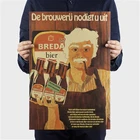 AIMEER классический ретро пиво Daquan картина белая волосовая трубка Старый Дедушка Ресторан ностальгическая крафт-бумага плакат Настенная Наклейка 51x36 см