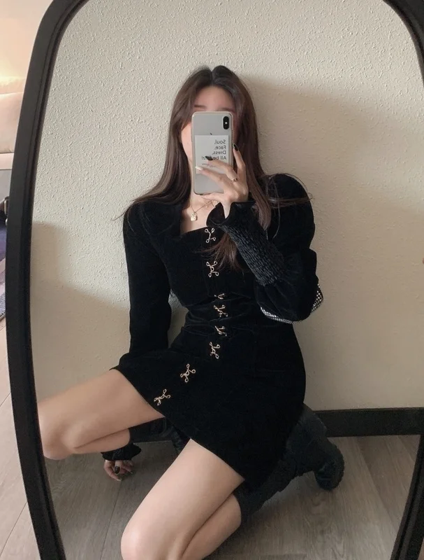 

Платье женское облегающее в стиле ретро, с застежкой