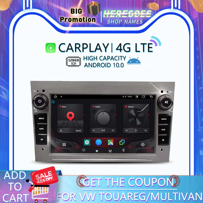 Автомобильный DVD-плеер Carplay Android 10 0 128 Гб ПЗУ 4G LTE GPS Navi BT автомобильное радио для Opel