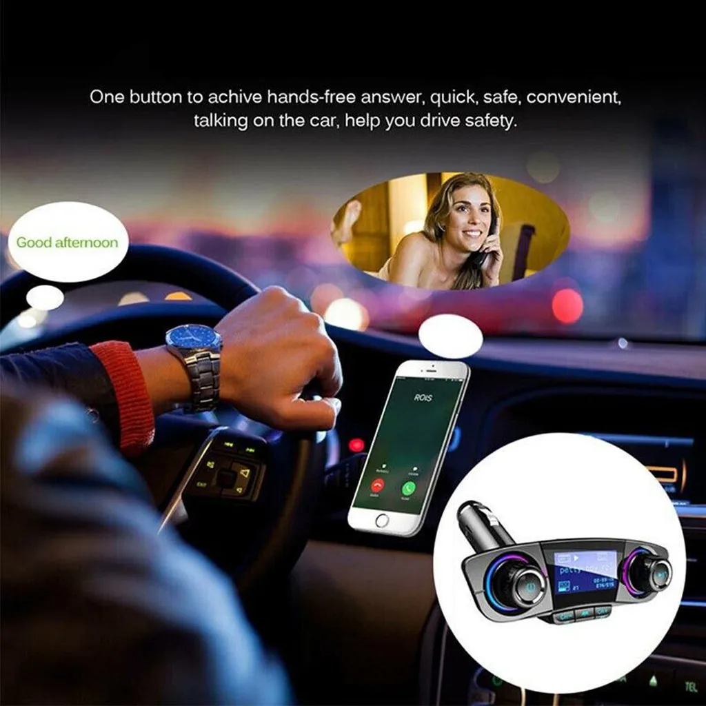 BT автомобильный fm-передатчик MP3-плеер Hands free Radio Adapter Kit Dual-charge USB зарядное устройство функция отключения памяти mp3-плеер