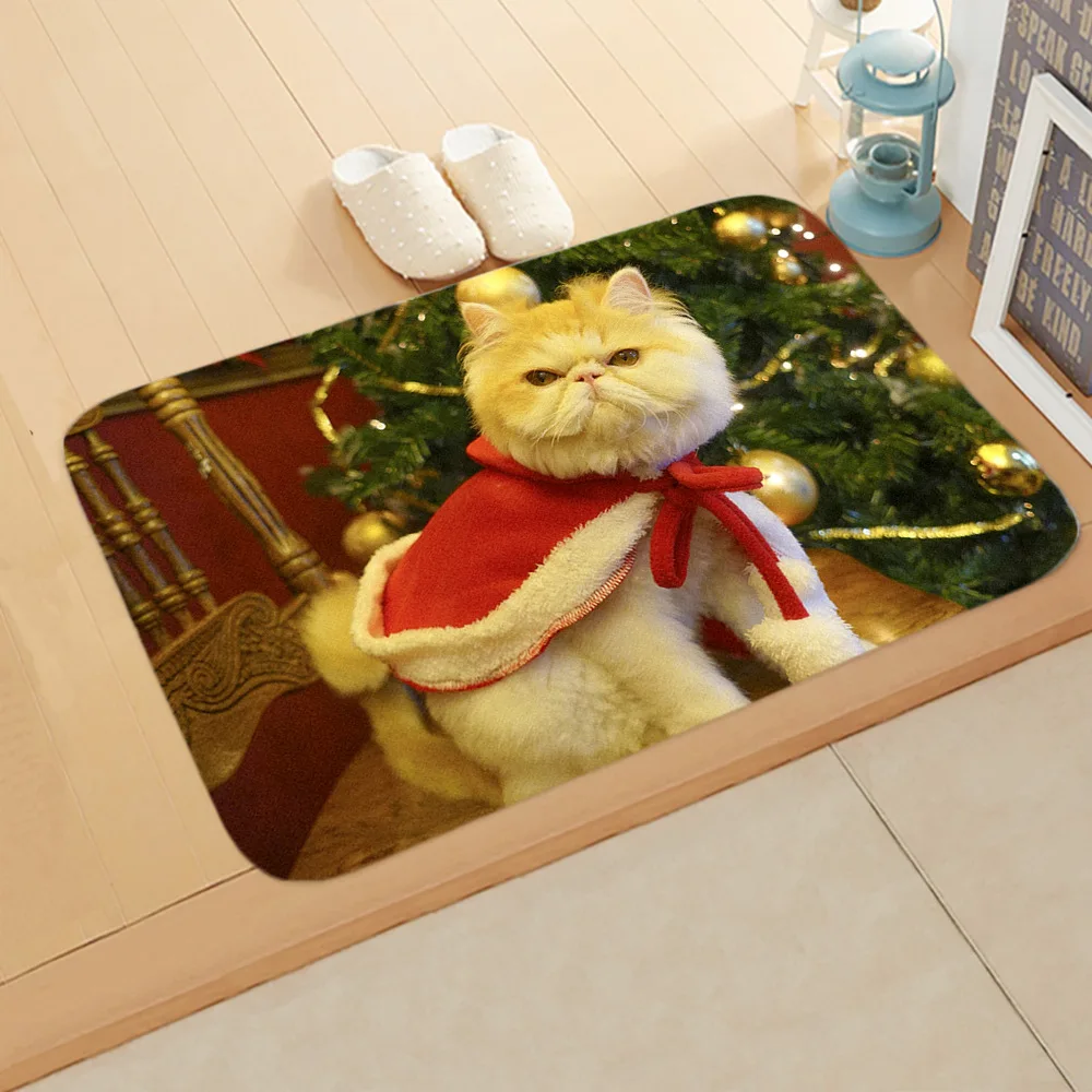 

Christmas Cats And Dogs Doormat Anti-slip Absorb Water Bath Mat Bathroom Home Kitchen Bedroon Floor Mat Entrance 40*60cm DD-0099