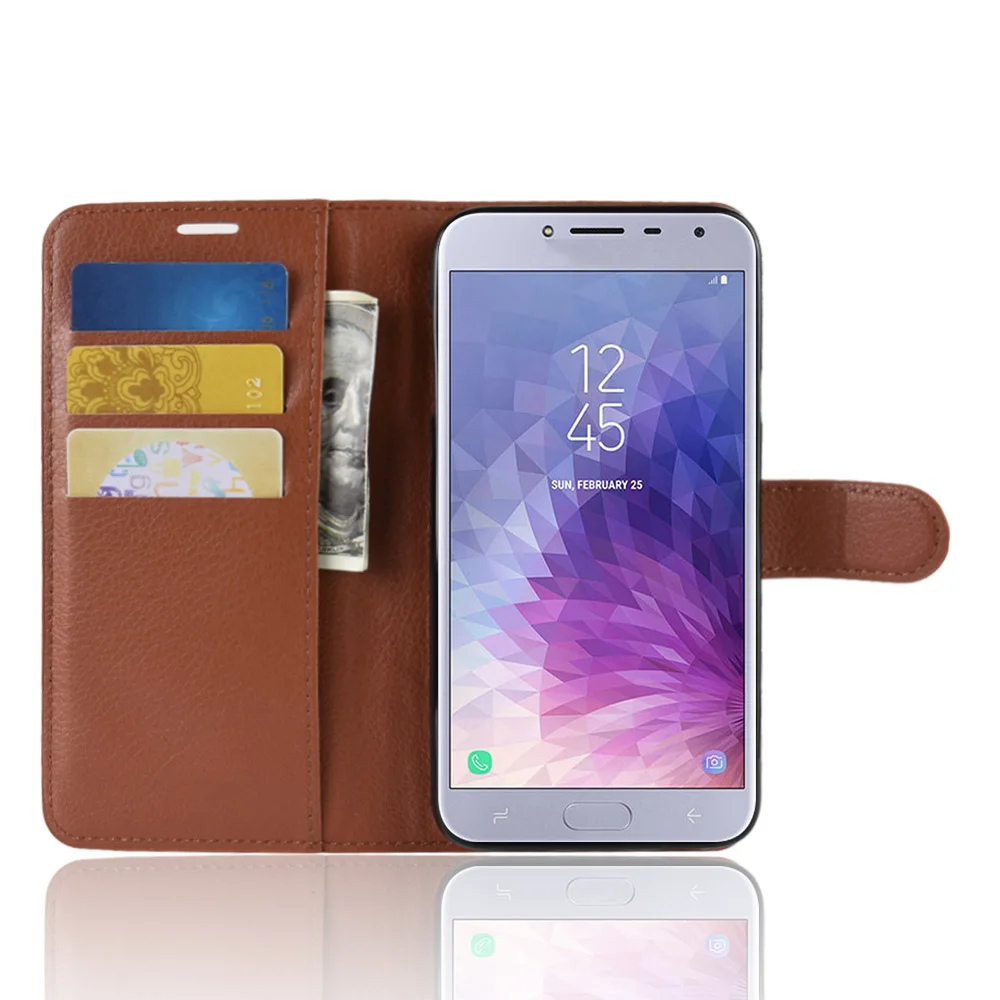 wallet cover card holder phone cases for samsung galaxy j4 plus j4plus pu leather case protective shell free global shipping