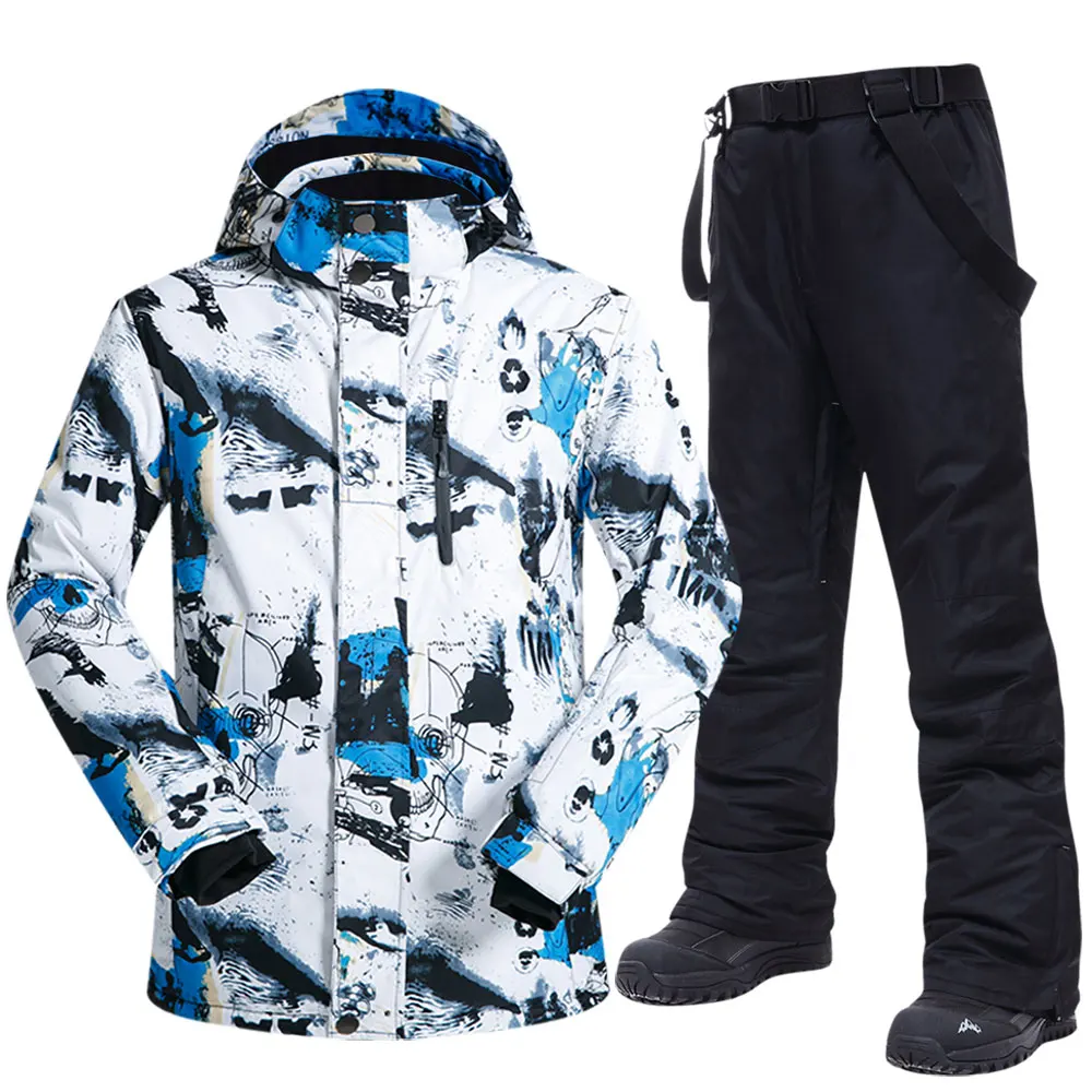 

Мужской лыжный костюм, зимние, теплые, водонепроницаемые куртки с защитой от ветра, брюки для катания на лыжах и сноуборде, зимних прогулок
