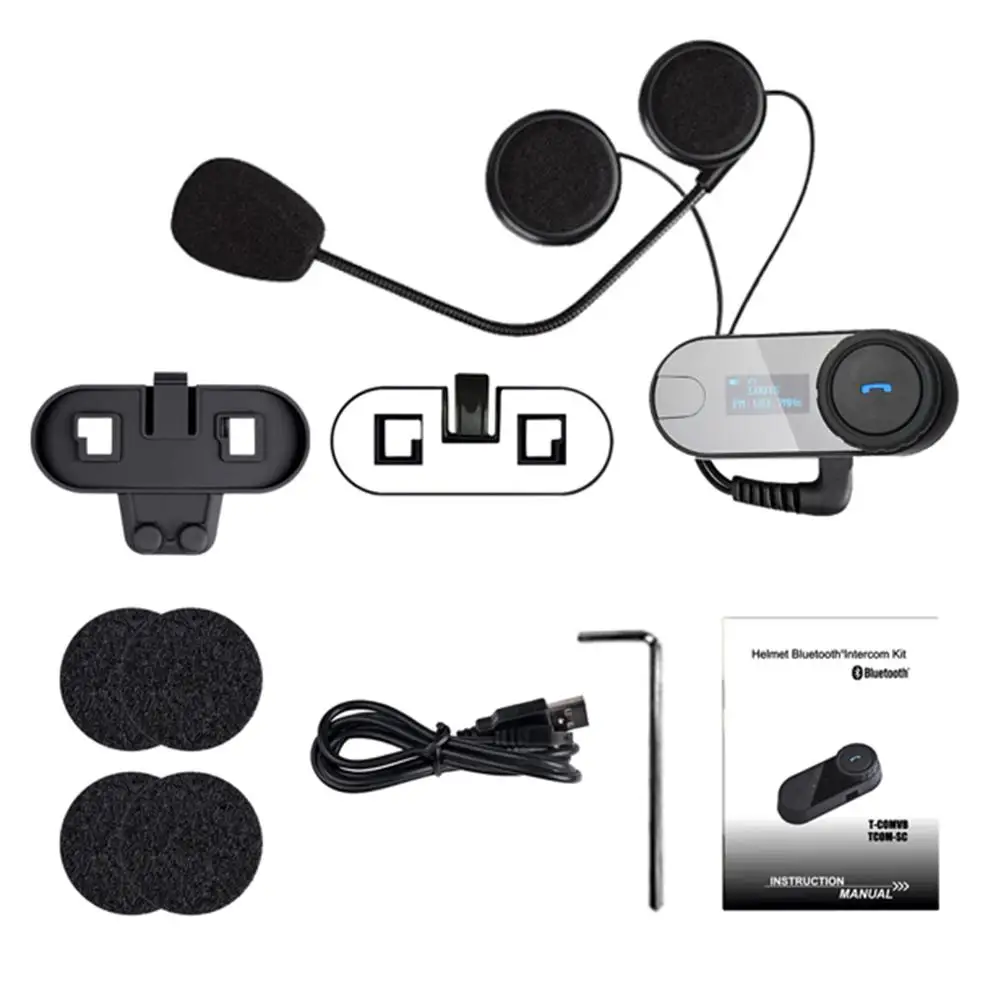 Мотоциклетный шлем Bluetooth гарнитура водонепроницаемый дисплей FM автоматически