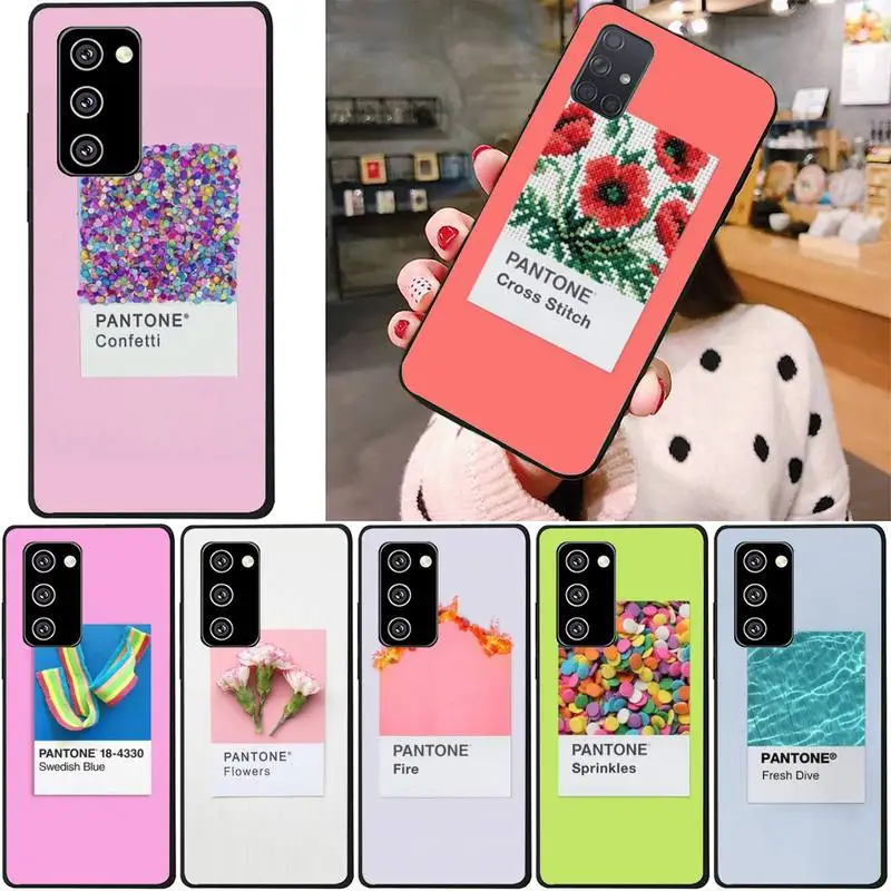 

Color Pantone Flower Phone Case For Samsung Note 8 9 10 20 Case For Note10Pro 10lite 20ultra M20 M31 Funda Case