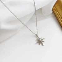 oe personality trendy eight pointed star necklace zircon necklace clavicle chain woman wedding gift jewelry