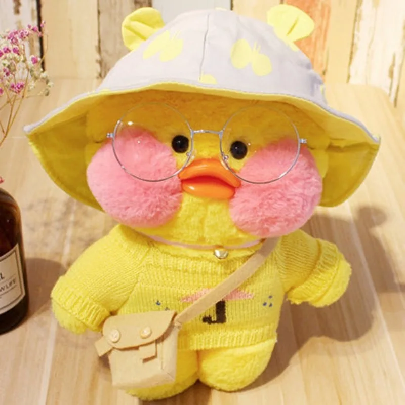 

30CM Pink LaLafanfan Kawaii Cafe Mimi Yellow Duck Plush Toy Cute Stuffed Doll Soft Animal Dolls Kids Kawaii Plush Toys Rag Doll