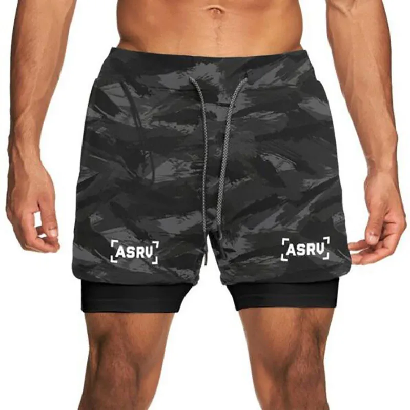 

Bottoms Quick Double New Running Fitness Pants deck clothing Bermuda Short Shorts Workout Men Male dry Bodybuilding deck Runnin