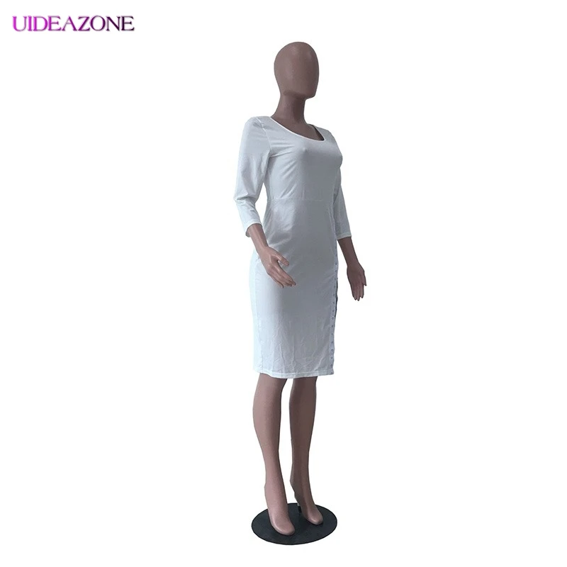 Женское облегающее платье UIDEAZONE вечернее футляр с высоким разрезом рукавом три