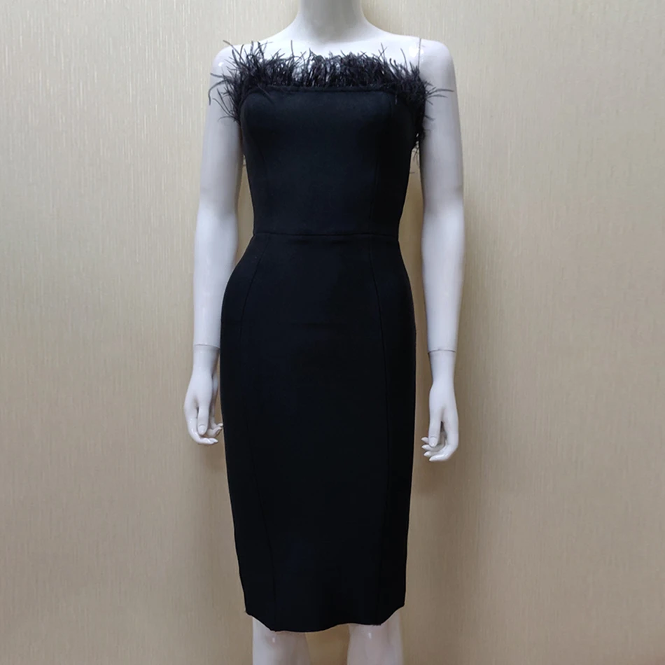 Amily. c Vestidos Бандажное платье 2020 роскошное черное мини Вечерние платья с открытыми
