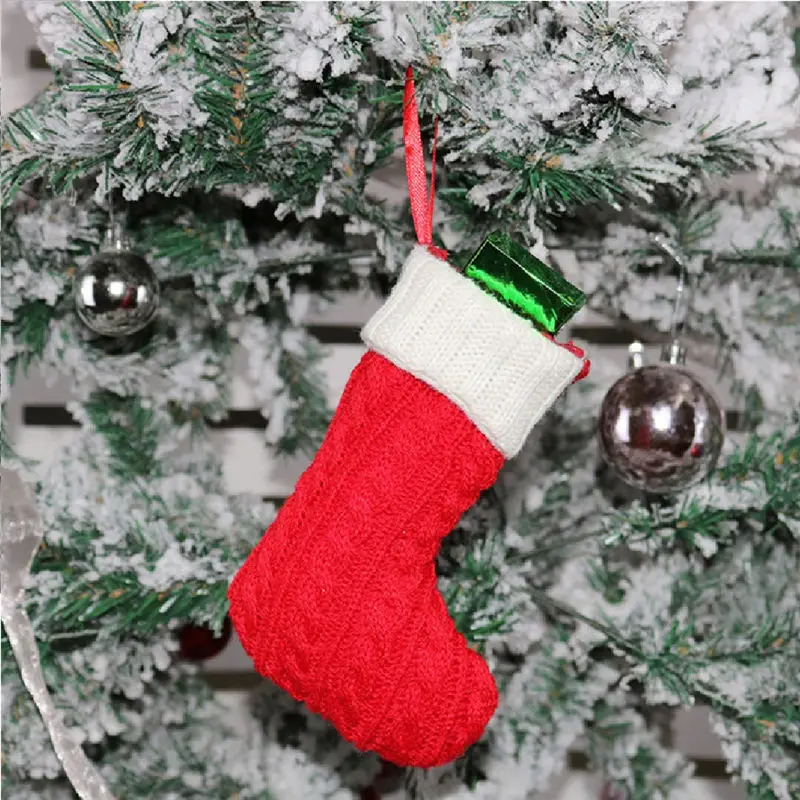 Christmas Xmas Tree Hanging Decor Santa Stocking Sock Gift Candy Bags Ornament Decorations Party Gifts 2020 New Year | Дом и сад