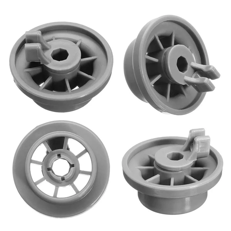 

4 x Dishwasher Lower Basket Rail Wheels for Neff & Siemens Grey 165314