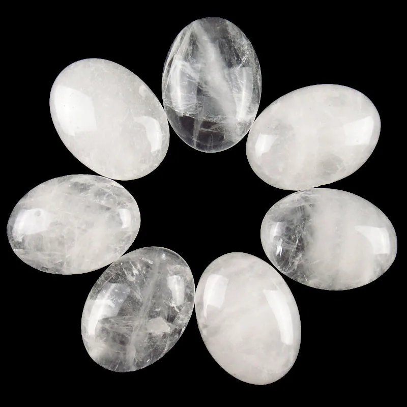 

5Pcs White Crystals Oval Cab Cabochon 18x13x6mm
