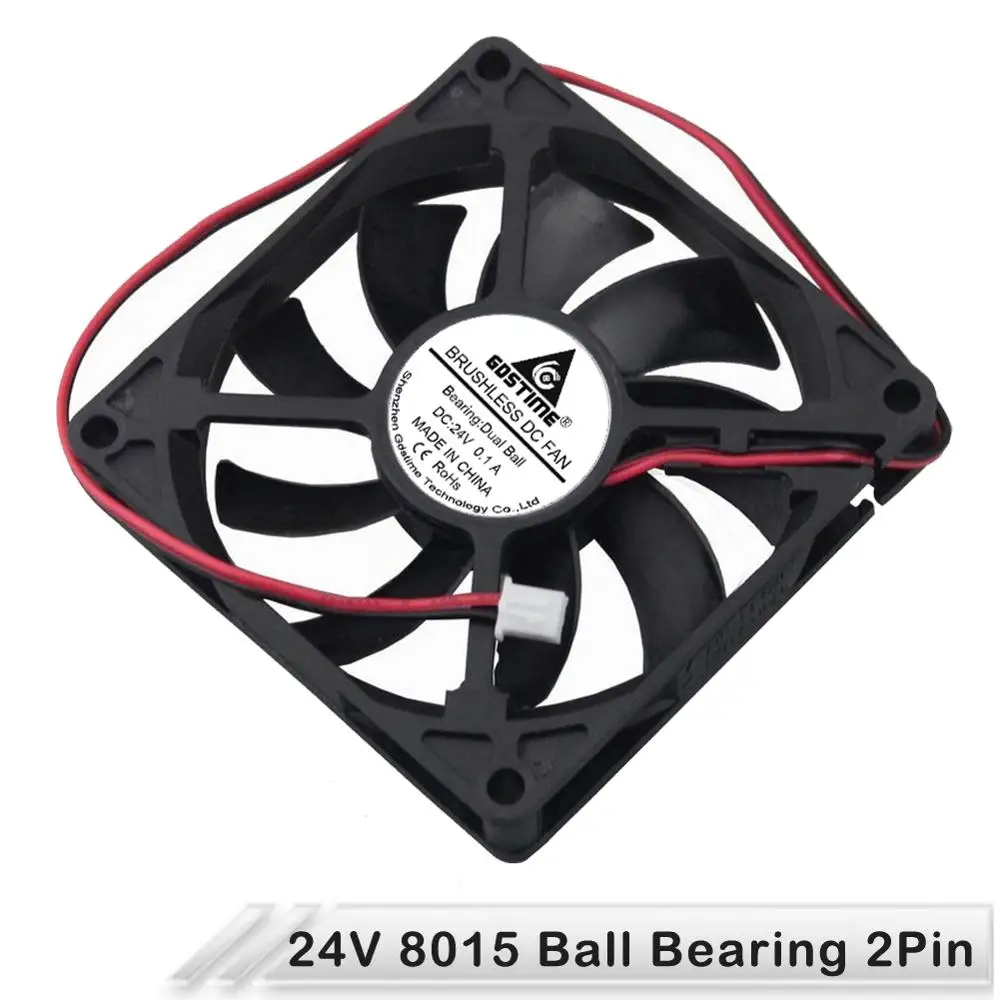 5 шт./партия Gdstime 24 в двойной шариковый подшипник 80 мм 80 мм x 80 мм x 15 мм 80*15 мм компьютер с бесщеточным двигателем постоянного тока чехол кулер вентилятор охлаждения 2Pin разъем