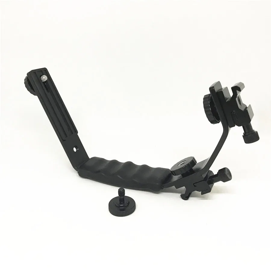 Металлический двойной кронштейн для вспышки Держатель Горячий башмак держатель