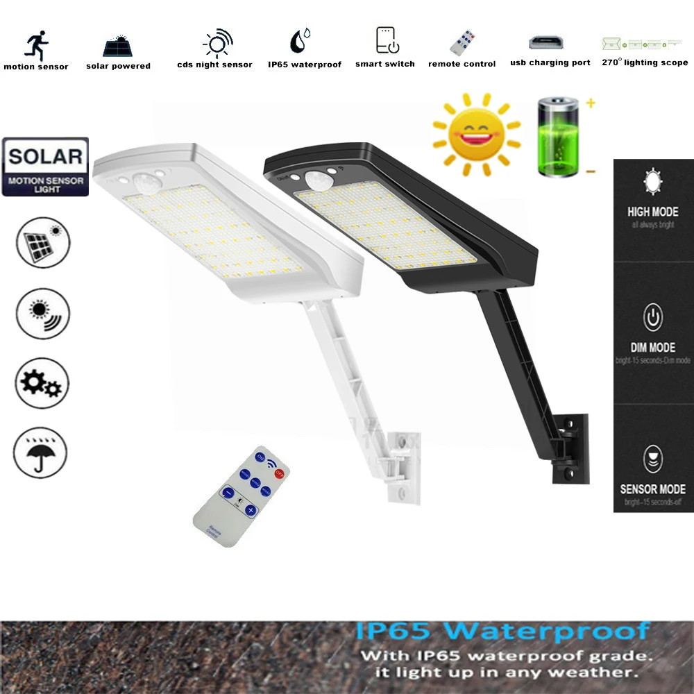 

Solar Light Outdoor Garden Street wall Lamp 3 Mode Waterproof Bracket light rard PIR Motion Sensor #