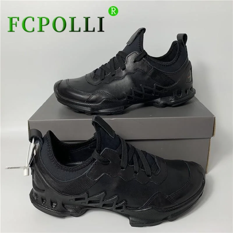 

Fcpolli Male Running Shoes Black Trail Men Gym Sneakers Genuine Leather Waterproof Mens Designer Shoes Sport Shoe Size 39-45