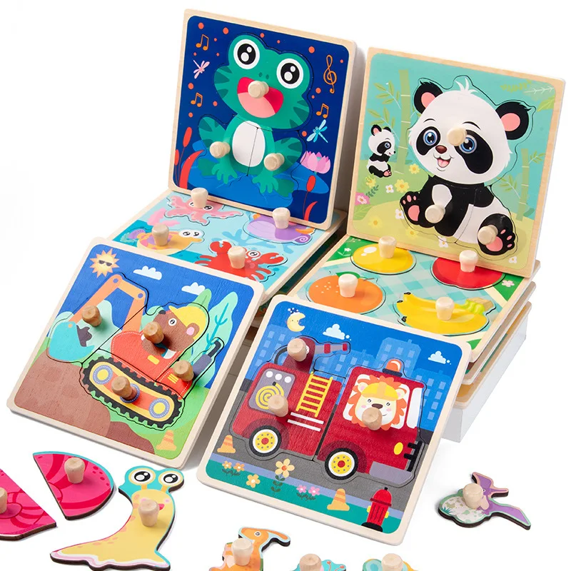 

Montessori Wooden Toys Animals 3D Puzzle For Kids 2 to 4 Years Cartoon Wooden Puzzle Jigsaw Puzzle Educational Toys For Children