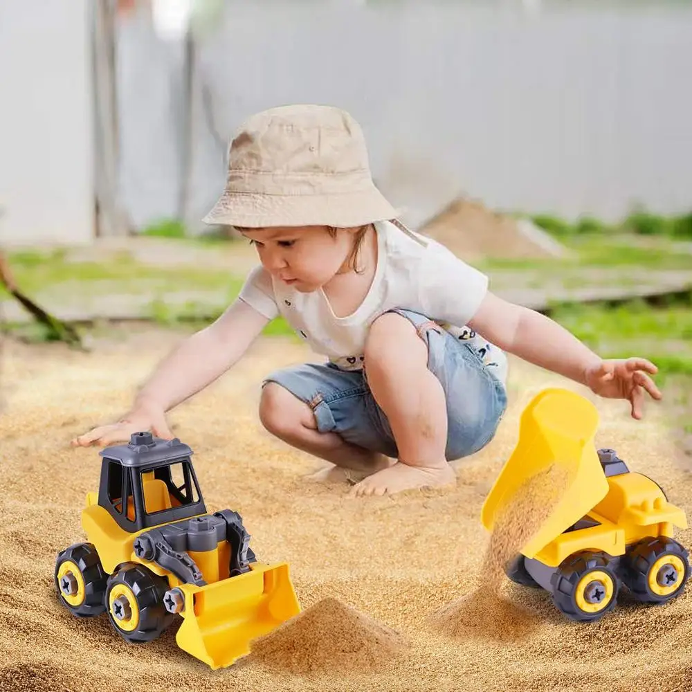 

iPlay, iLearn Construction Vehicles Play Set, Take Apart Truck Toy, Assembly Dump Truck,Gift for 3 4 5 6 Year Olds Boy Toddler