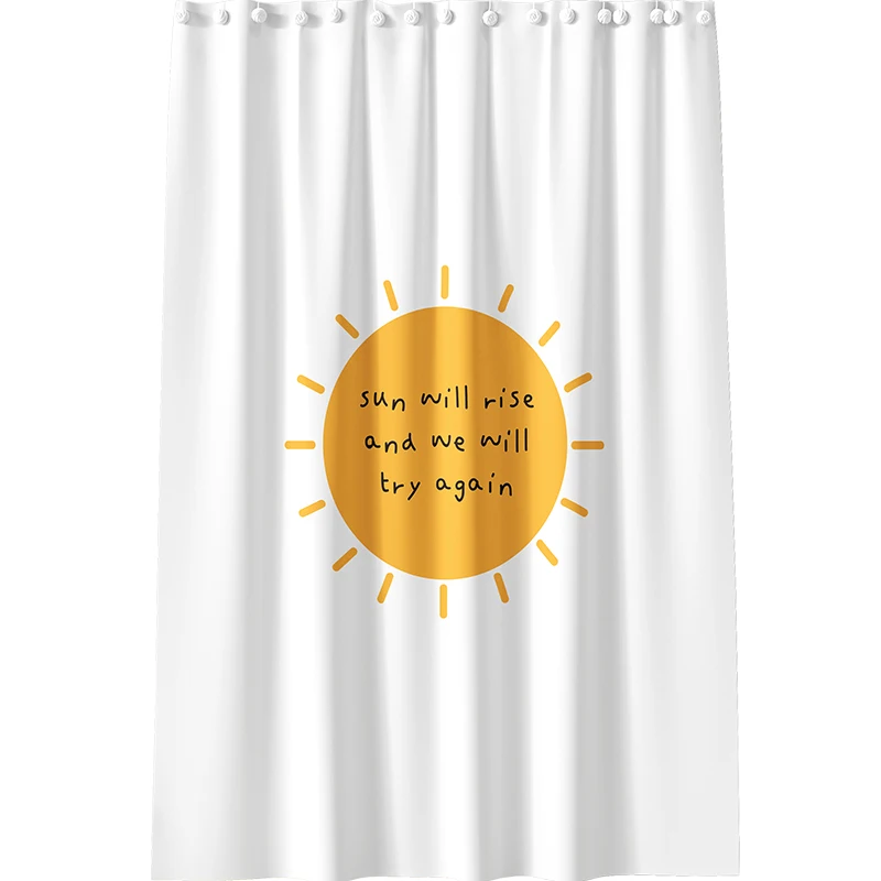 

Separate Thicken Shower Curtain Cute Polyester White Aesthetic Shower Curtain Art Cartoon Rideau Douche Bath Decoration DE50YL