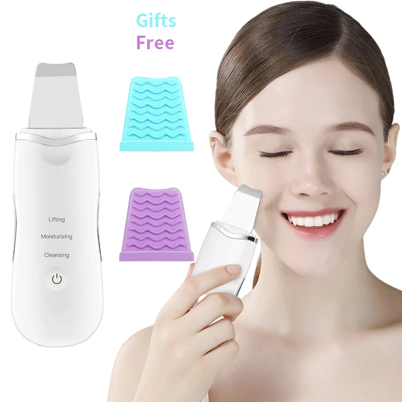 

Ultrasonic Skin Scrubber Deep Cleaning Face Skin Scrubber Vibrating Facial Cleansing Skin Spatula Peeling Beauty Instrument
