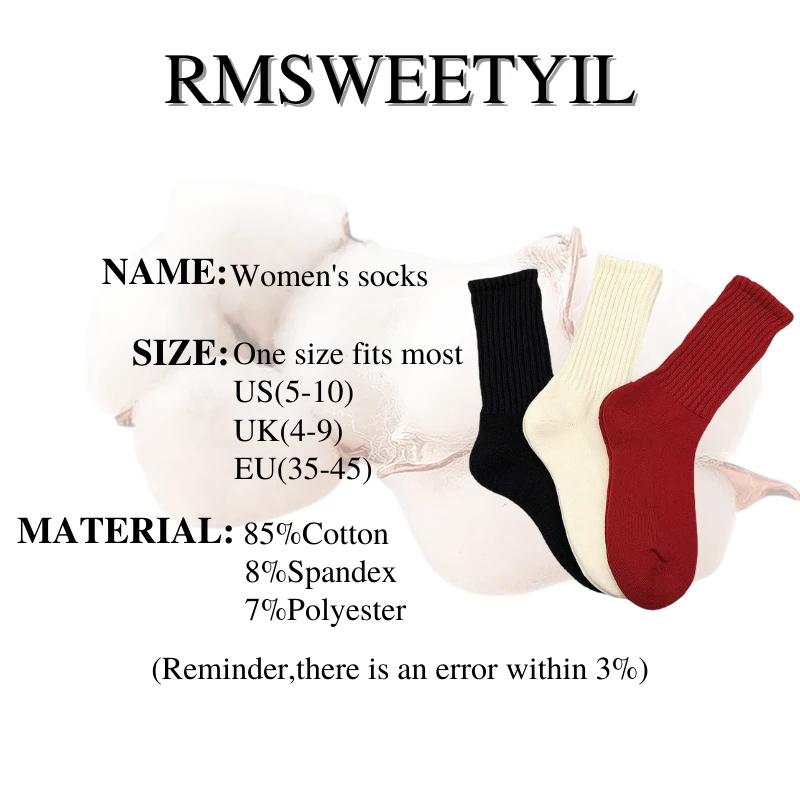 

RMSWEETYIL Slouch Slouchy Socks for Women Scrunch Long Loose Stacked Chunky Thick Cotton Ladies Girls Casual Winter Boot Sock